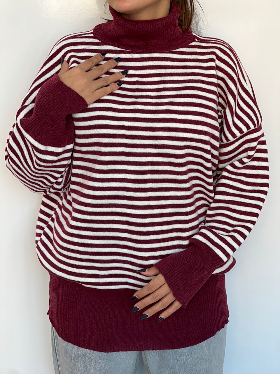 بلوز بافت یقه اسکی